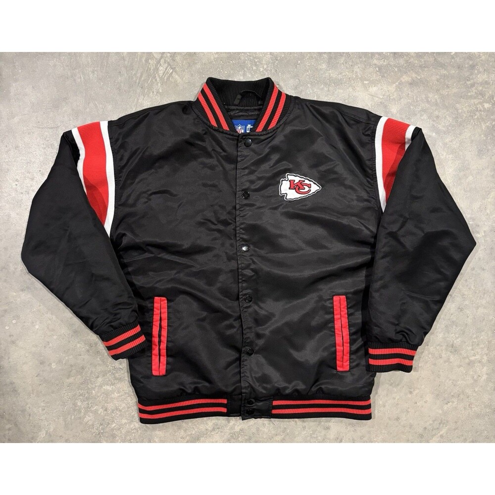 Ultra Game NFL Kansas City Chiefs Varsity Satin Bomber Jacket Youth XL 18-20